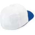 cappellino-visiera-curva-bianco-aderente-con-visiera-blu-full-stone-xfit-blue-plum-di-volcom