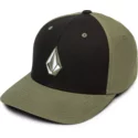 cappellino-visiera-curva-nero-e-verde-aderente-full-stone-xfit-army-di-volcom