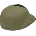 cappellino-visiera-curva-nero-e-verde-aderente-full-stone-xfit-army-di-volcom