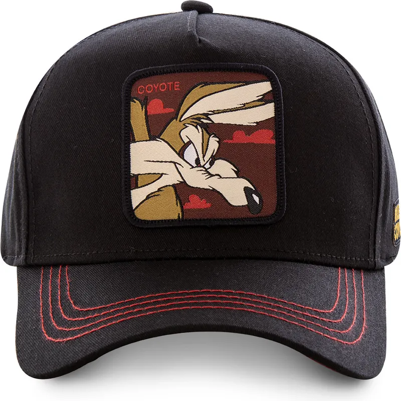 mutzen-gebogen-schwarz-snapback-kojote-looney-tunes-von-capslab