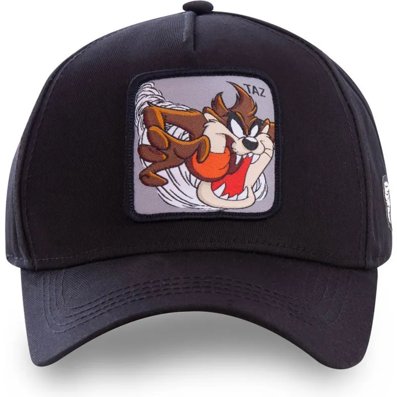 mutzen-gebogen-schwarz-snapback-diablo-tasmanischer-teufel-looney-tunes-von-capslab