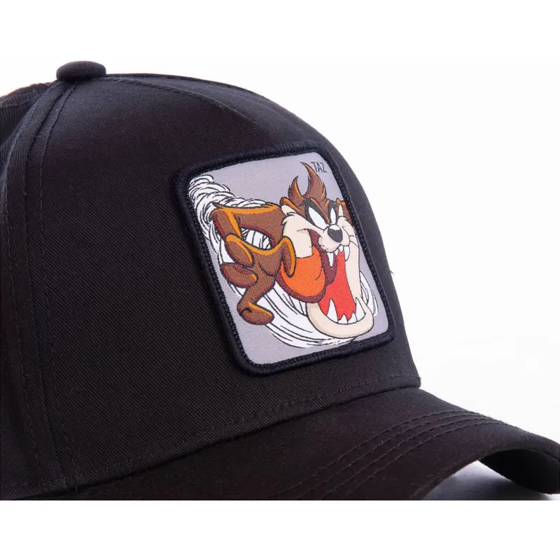 mutzen-gebogen-schwarz-snapback-diablo-tasmanischer-teufel-looney-tunes-von-capslab