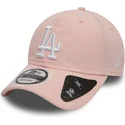 mutzen-gebogen-rosa-verstellbares-band-9twenty-dryera-packable-der-los-angeles-dodgers-mlb-von-new-era