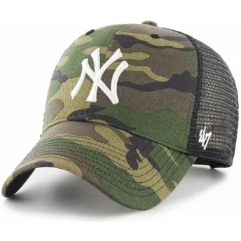 47 Brand White Logo MVP Branson New York Yankees MLB Camouflage Trucker Hat