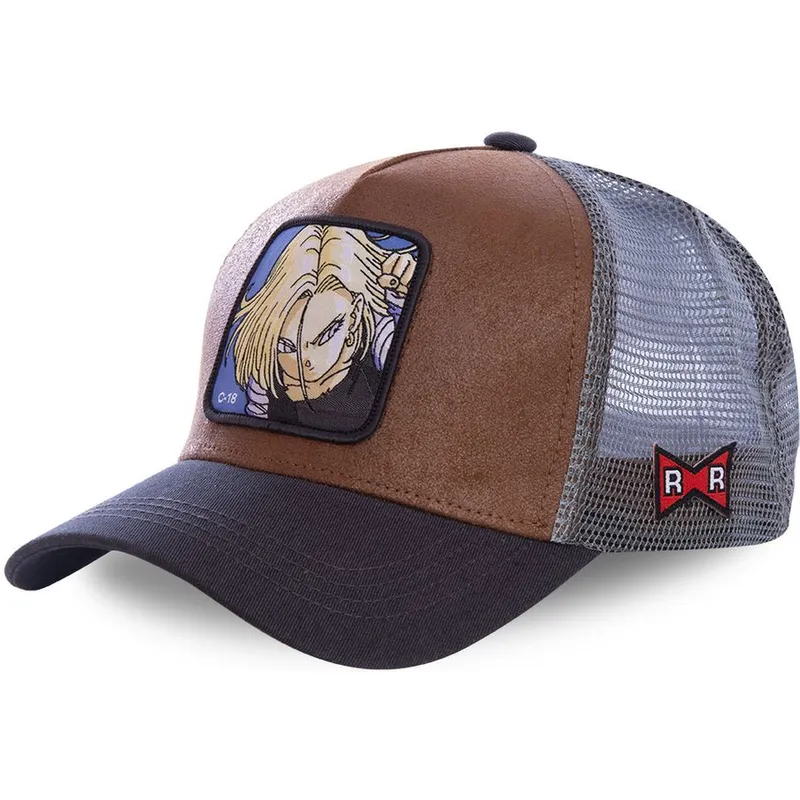cappelli-curva-marrone-snapback-c-18-dragon-ball-di-capslab cappelli-curva-marrone-snapback-c-18-dragon-ball-di-capslab