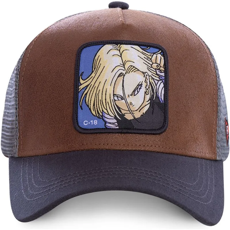 cappelli-curva-marrone-snapback-c-18-dragon-ball-di-capslab cappelli-curva-marrone-snapback-c-18-dragon-ball-di-capslab
