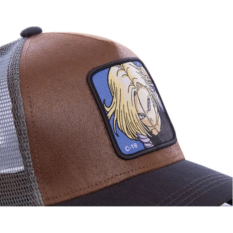 cappelli-curva-marrone-snapback-c-18-dragon-ball-di-capslab cappelli-curva-marrone-snapback-c-18-dragon-ball-di-capslab