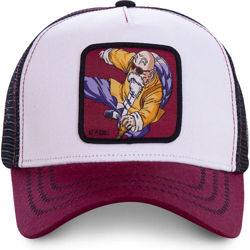 trucker-cap-weiss-schwarz-und-rot-master-roshi-kam7-dragon-ball-von-capslab