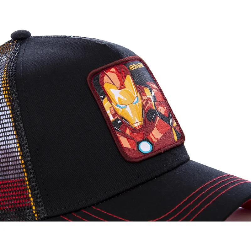 cappelli-curva-nero-snapback-iron-man-marvel-comics-di-capslab