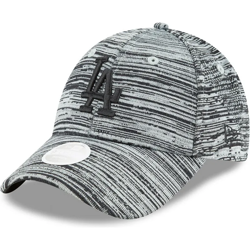 cappelli-curva-grigio-cinghia-regolabile-negro-9forty-engineered-fit-dei-los-angeles-dodgers-mlb-di-new-era