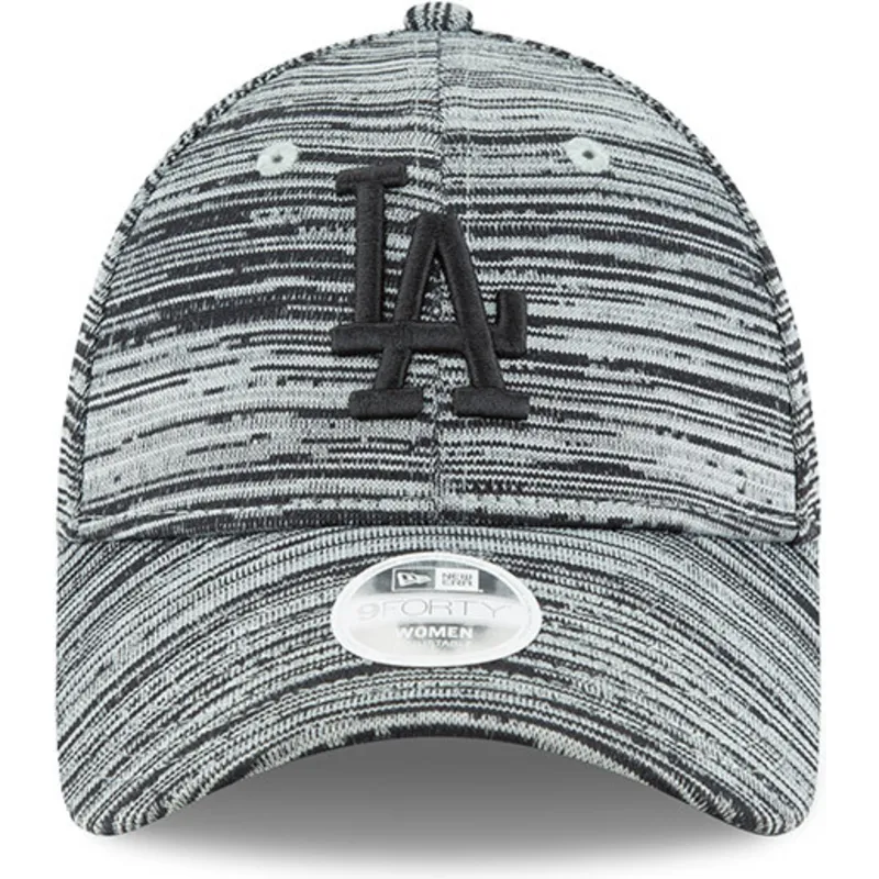cappelli-curva-grigio-cinghia-regolabile-negro-9forty-engineered-fit-dei-los-angeles-dodgers-mlb-di-new-era