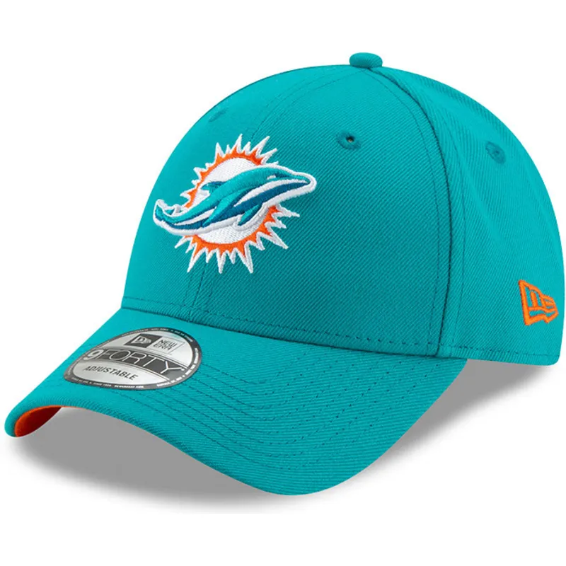 justerbar-bla-kurvet-kasket-9forty-the-league-fra-miami-dolphins-nfl-fra-new-era