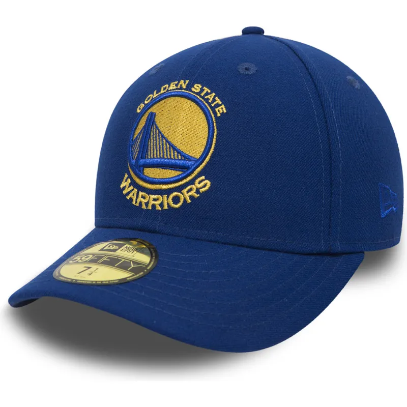 cappello-piatto-blu-aderente-59fifty-low-profile-classic-dei-golden-state-warriors-nba-di-new-era
