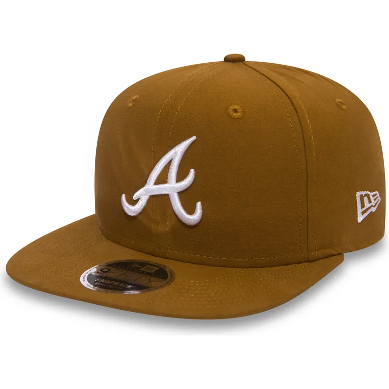 mutzen-flach-braun-snapback-9fifty-essential-lightweight-der-atlanta-braves-mlb-von-new-era