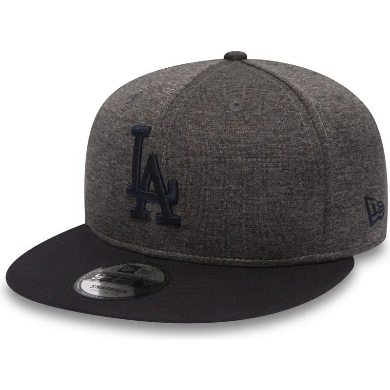 los-angeles-dodgers-mlb-9fifty-heather-jersey-snapback-kappe-mit-schwarzem-schirm-von-new-era