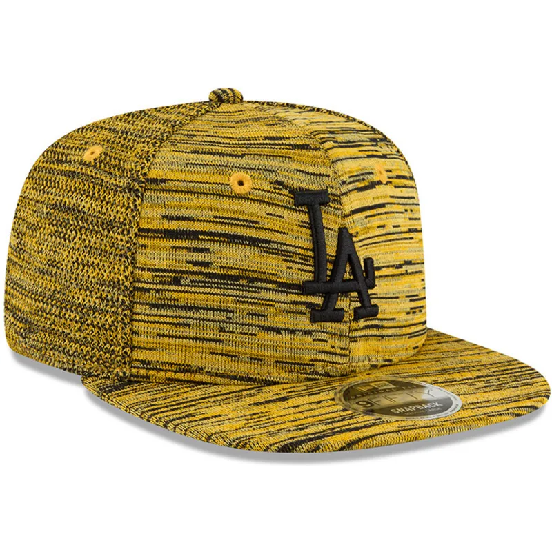 cappelli-piatta-giallo-snapback-negro-9fifty-engineered-fit-dei-los-angeles-dodgers-mlb-di-new-era