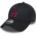 mutzen-gebogen-grau-verstellbares-band-rosa-9forty-essential-jersey-der-los-angeles-dodgers-mlb-von-new-era