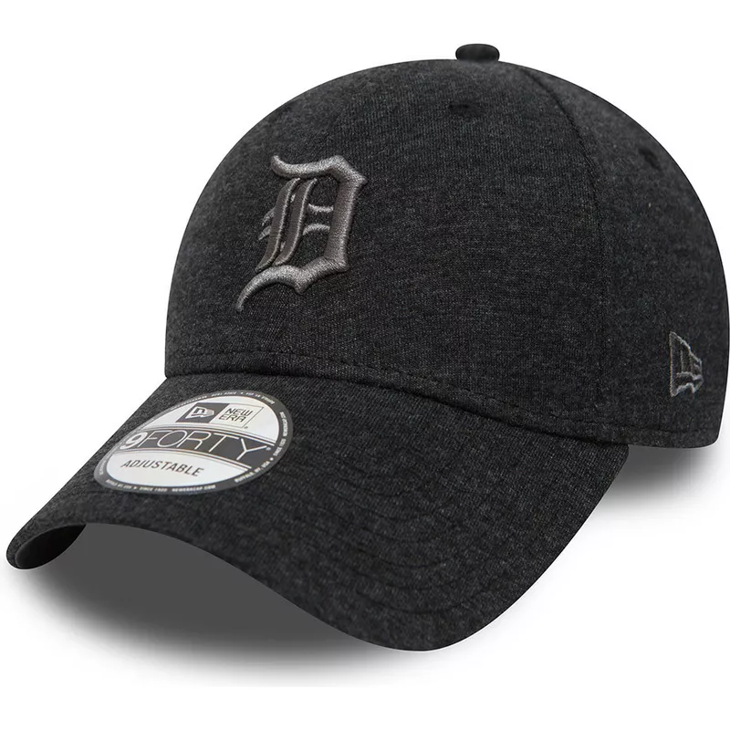 new-era-curved-brim-graues-logo-9forty-essential-jersey-detroit-tigers-mlb-adjustable-cap-schwarz