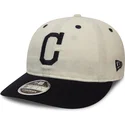 cappelli-piatta-bianco-cinghia-regolabile-9fifty-low-profile-flannel-dei-cleveland-indians-mlb-di-new-era