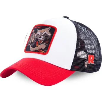 cappelli-curva-bianco-snapback-rocket-raccoon-marvel-comics-di-capslab