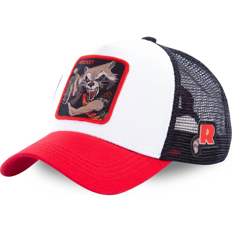 mutzen-gebogen-weiss-snapback-rocket-raccoon-marvel-comics-von-capslab mutzen-gebogen-weiss-snapback-rocket-raccoon-marvel-comics-von-capslab
