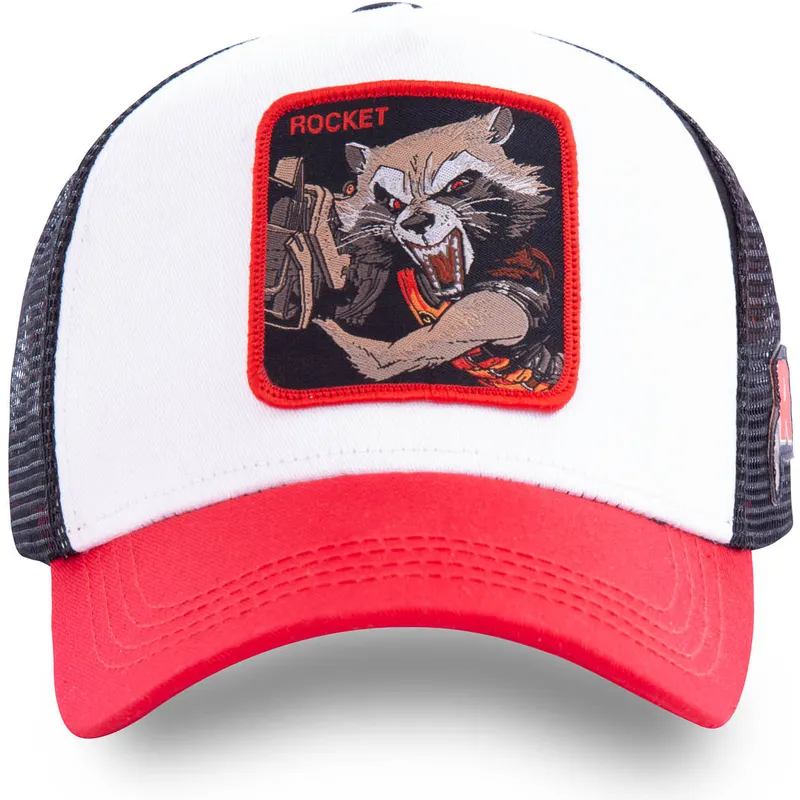 mutzen-gebogen-weiss-snapback-rocket-raccoon-marvel-comics-von-capslab mutzen-gebogen-weiss-snapback-rocket-raccoon-marvel-comics-von-capslab