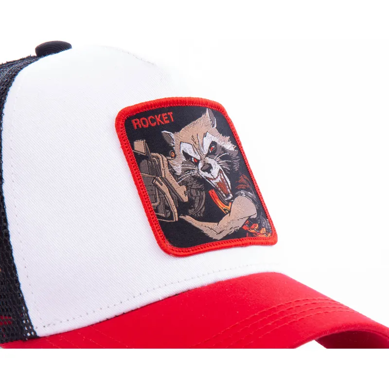 mutzen-gebogen-weiss-snapback-rocket-raccoon-marvel-comics-von-capslab mutzen-gebogen-weiss-snapback-rocket-raccoon-marvel-comics-von-capslab