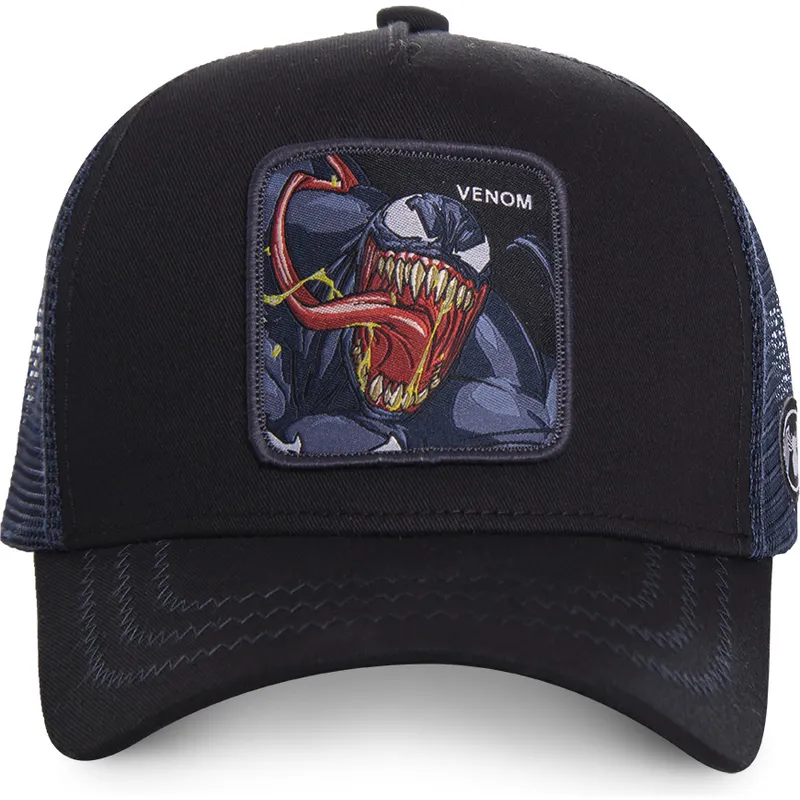 cappelli-curva-nero-snapback-venom-marvel-comics-di-capslab cappelli-curva-nero-snapback-venom-marvel-comics-di-capslab