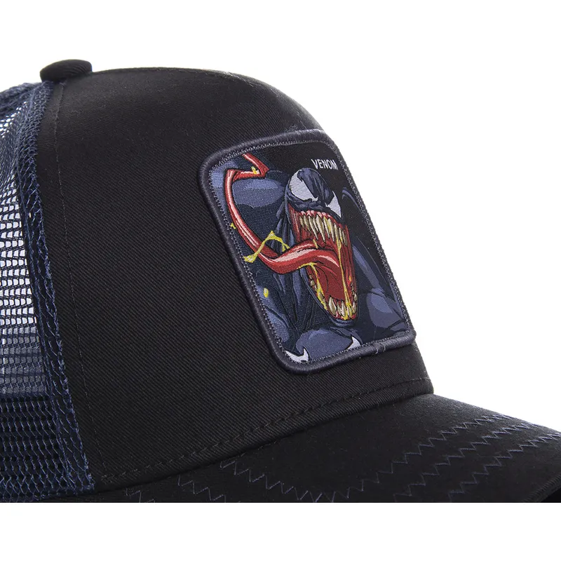 cappelli-curva-nero-snapback-venom-marvel-comics-di-capslab cappelli-curva-nero-snapback-venom-marvel-comics-di-capslab