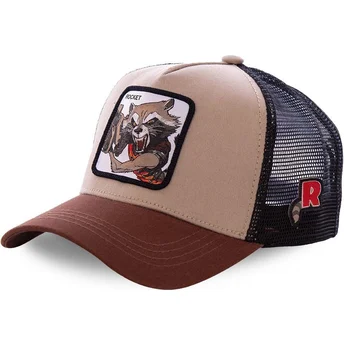 cappellino-trucker-marrone-rocket-raccoon-roc1-marvel-comics-di-capslab