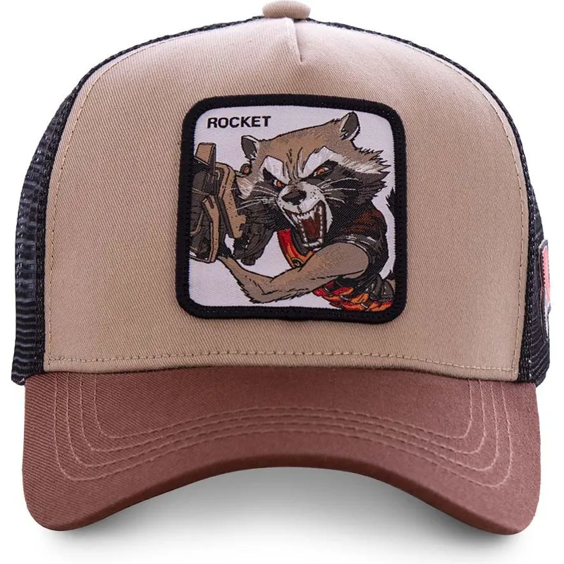 cappelli-curva-marrone-snapback-rocket-raccoon-marvel-comics-di-capslab