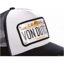 cappellino-trucker-bianco-e-nero-con-targa-california-cal1-di-von-dutch
