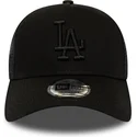 cappellino-trucker-nero-con-logo-nero-league-essential-a-frame-dei-los-angeles-dodgers-mlb-di-new-era