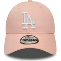 cappellino-rosa-con-visiera-curva-regolabile-9forty-league-essential-dei-los-angeles-dodgers-mlb-di-new-era