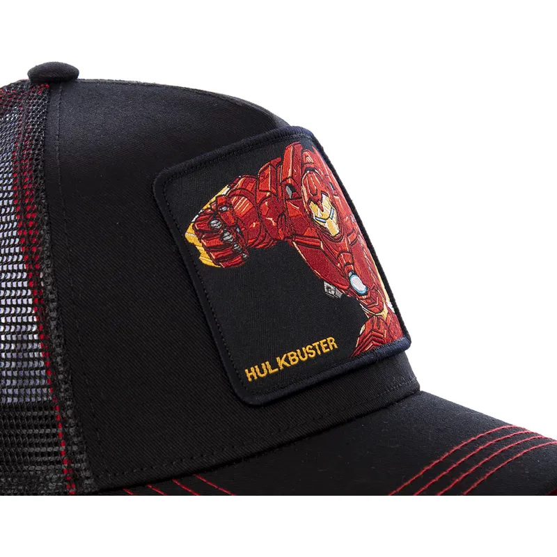 mutzen-gebogen-schwarz-snapback-iron-man-marvel-comics-von-capslab mutzen-gebogen-schwarz-snapback-iron-man-marvel-comics-von-capslab