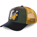 cappellino-trucker-camouflage-giallo-e-nero-daffy-duck-daf4-looney-tunes-di-capslab