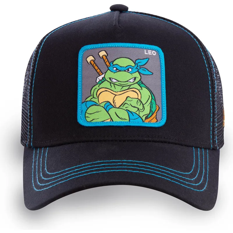 mutzen-gebogen-schwarz-snapback-leonardo-ninja-turtles-von-capslab mutzen-gebogen-schwarz-snapback-leonardo-ninja-turtles-von-capslab