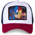cappellino-trucker-bianco-blu-navy-e-rosso-capitan-america-e-iron-man-civil-war-war1-marvel-comics-di-capslab