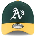 cappellino-curvo-verde-e-giallo-regolabile-9forty-the-league-di-oakland-athletics-mlb-di-new-era