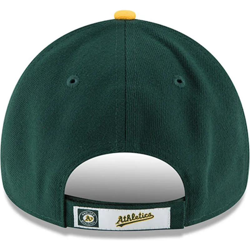 cappellino-curvo-verde-e-giallo-regolabile-9forty-the-league-di-oakland-athletics-mlb-di-new-era