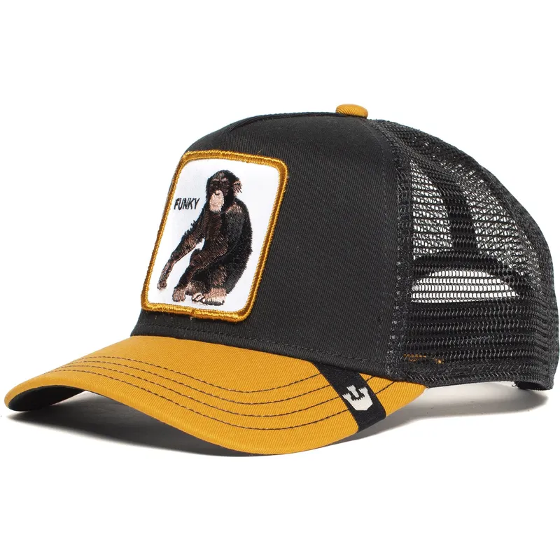 trucker-cap-schwarz-und-gelb-affe-banana-shake-von-goorin-bros