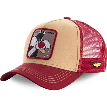 cappello-trucker-arancione-e-rosso-silvestre-loomin2-looney-tunes-di-capslab