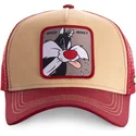 cappello-trucker-arancione-e-rosso-silvestre-loomin2-looney-tunes-di-capslab