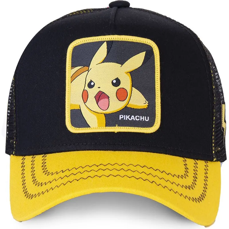 trucker-kasket-sort-og-gul-pikachu-pik6-pokemon-fra-capslab