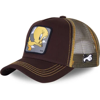 mutzen-gebogen-braun-snapback-tweety-looney-tunes-von-capslab