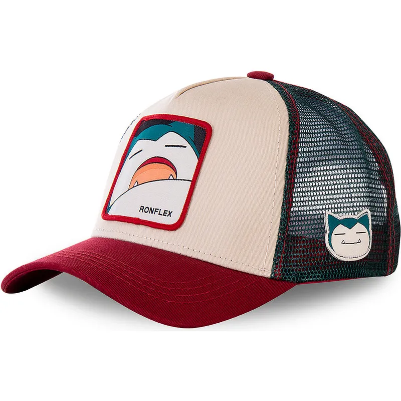 cappelli-curva-beige-snapback-snorlax-pokemon-di-capslab