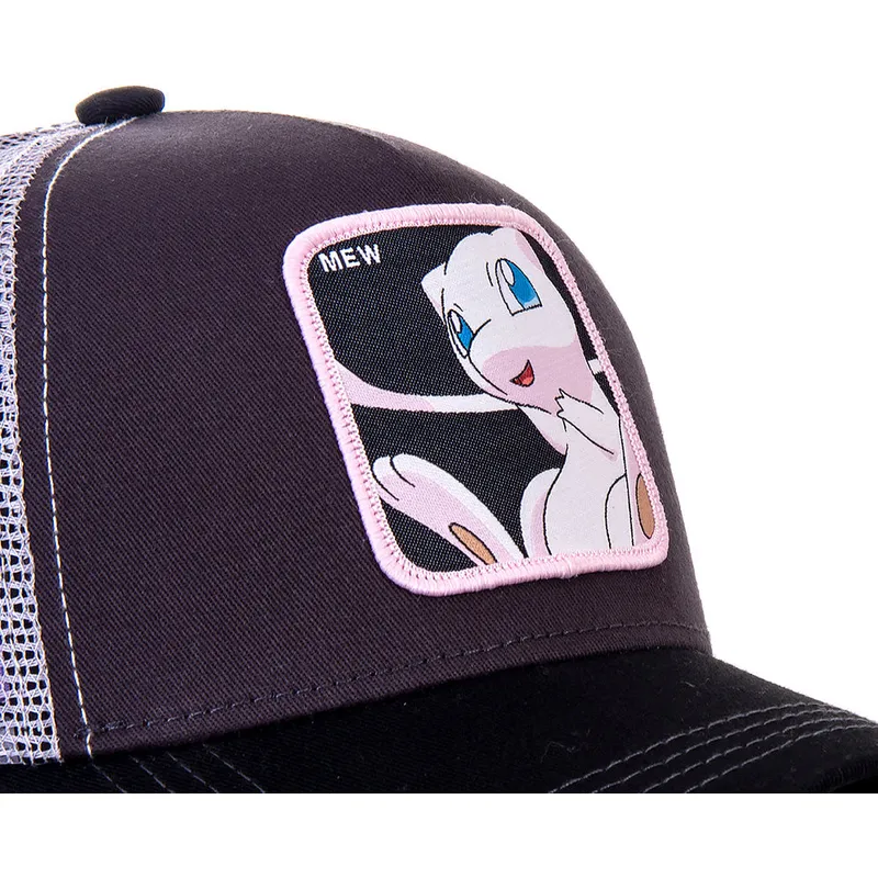 mutzen-gebogen-schwarz-snapback-mew-pokemon-von-capslab mutzen-gebogen-schwarz-snapback-mew-pokemon-von-capslab