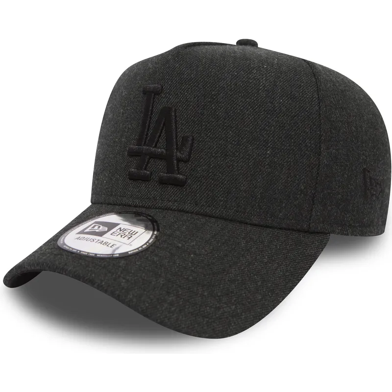 cappellino-curvo-nero-regolabile-con-logo-nero-9forty-seasonal-heather-a-frame-dei-los-angeles-dodgers-mlb-di-new-era