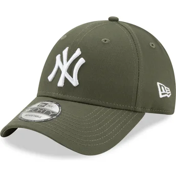 gorra-curva-verde-ajustable-9forty-league-essential-de-new-york-yankees-mlb-de-new-era