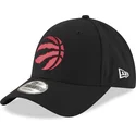 cappellino-visiera-curva-nero-con-logo-rosso-regolabile-9forty-the-league-di-toronto-raptors-nba-di-new-era